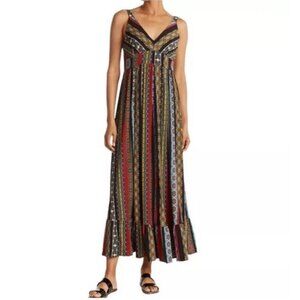 Tahari Black and Red Midi Dress